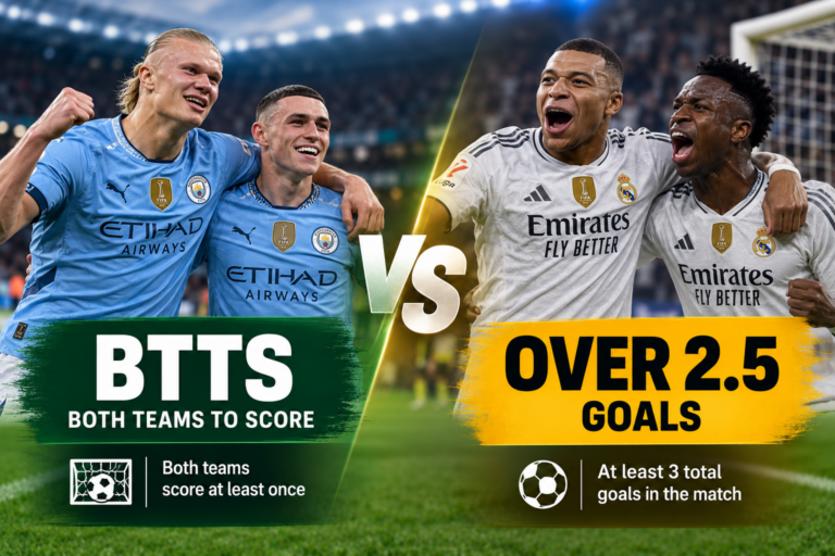 BTTS vs Over 2.5 Goals: Meaning, Differences, Winning Scorelines and Betting Examples